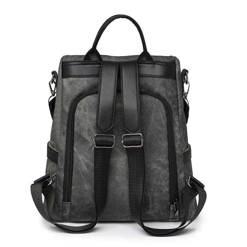 Mochila Feminina Couro Macio Multifuncional Bolsa de Ombro Mochila Escolar Estudante