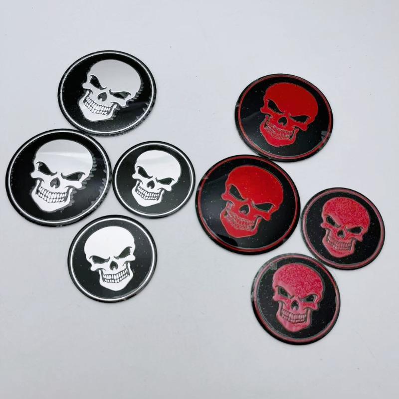 4pcs 45mm 56mm Skull Logo Emblem Badge Car Stickers Car Wheel Center Caps Wheel Hubcaps Rim Hub Cover Replace Car Accessories