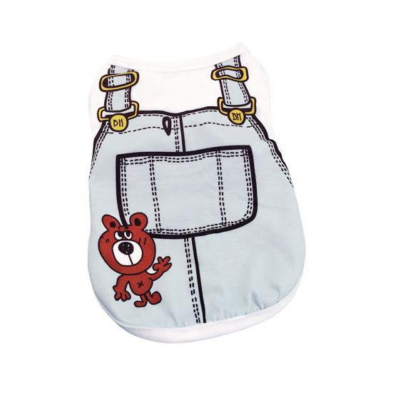 Pet Cartoon Print Design Sweat Absorption Cotton Dog Clothes