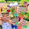 2025+ 50 Set Garden Paper Pot Craft Kit,50Pcs Paper Mache Pots Peat Plant Pots with 20set Foam Stickers & 50Pcs Pots Labels
