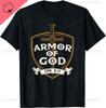 Armor of God Jesus Christ Believer Bible Christian Faith T-Shirt Vintage Classic Fashion Streetwear Men Clothing 100% Cotton