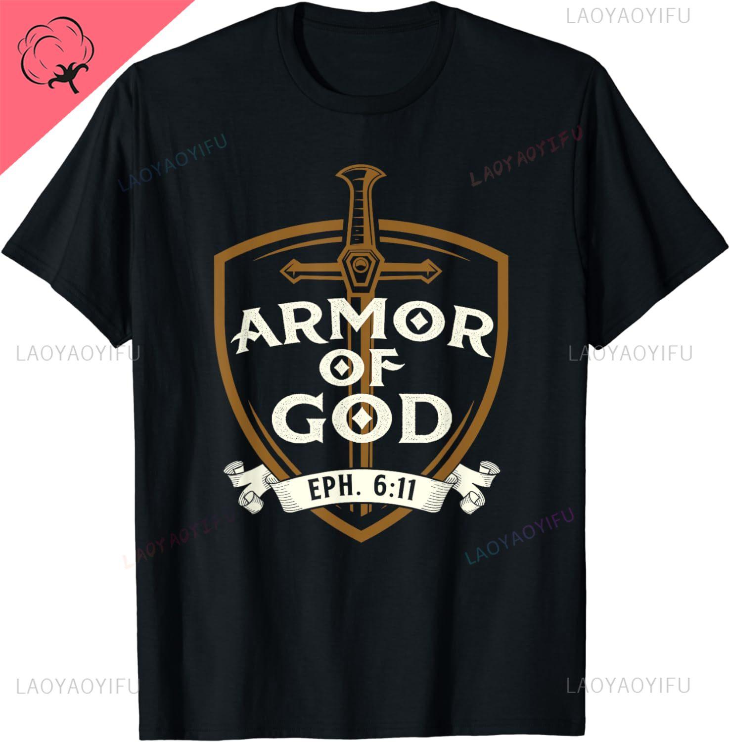 

Armor of God Jesus Christ Believer Bible Christian Faith T-Shirt Vintage Classic Fashion Streetwear Men Clothing 100% Cotton S