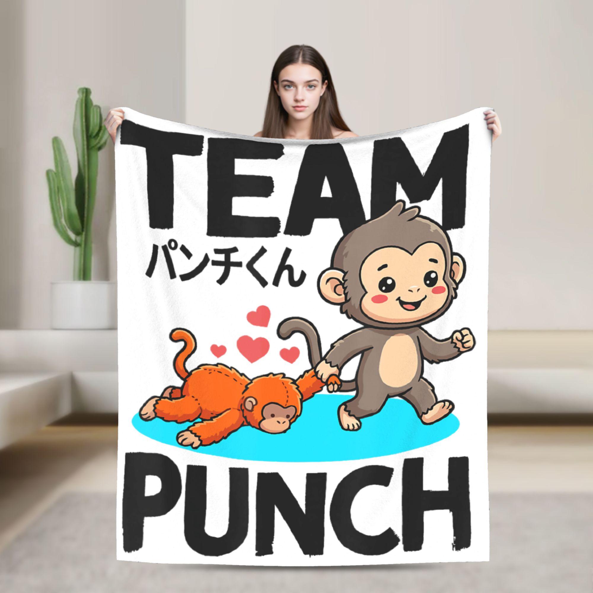 

Monkey Punch Needs Hugs Too Cute Macaque Orangutang Flannel Blankets Adults Warm Comfy Throw Blanket Winter Chair Bed Cover 75x100cm (30x40inch)