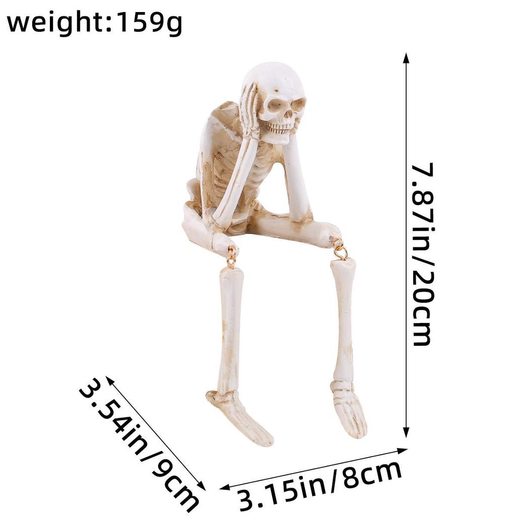 Halloween skeleton resin ornaments Halloween atmosphere don't listen, don't watch, don't talk about skeleton craft decorations.