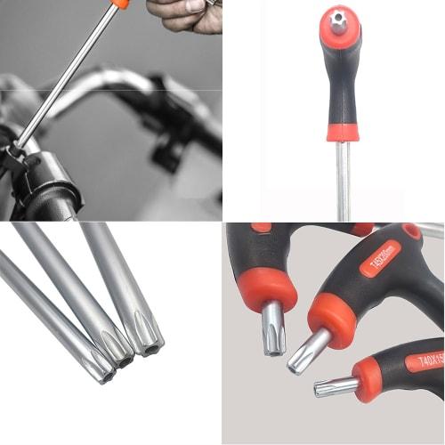 GOOMAND Star Wrench, Long T-Handle Star Screwdriver, T10, T15, T20, T25, T27, T30, T40, T45, T50, 9-Piece Set, Cr-V Steel, Hex Wrench, Torx Screwdrive
