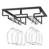 Nuovoware Wine Glass Rack, Glass Holder, Wine Glass Hanger, Hanging Wine Glass Rack, Wire, 2-Row, Wine Glass Holder, Wine Glass Storage, Wine Glass Dr