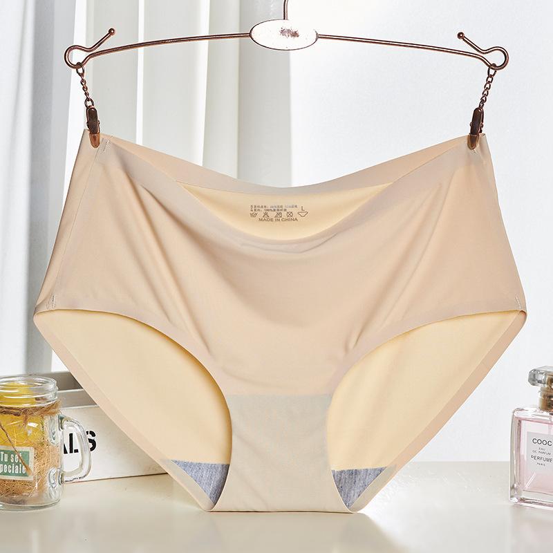 3pcs Sexy Women Panties Ice Silk Seamless Underwear Girl Lingerie Breathable Comfort Briefs Large Size Panties Women Underpant