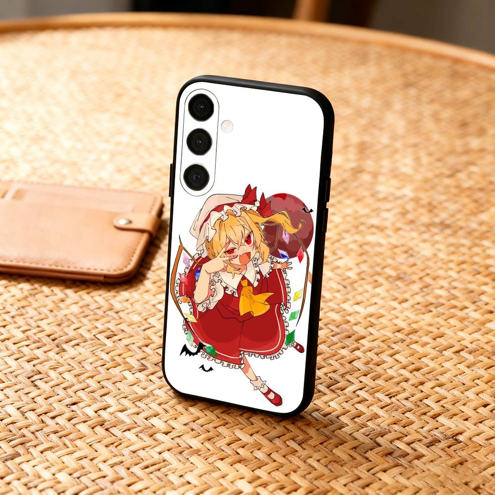 Cute TouHou Project Flandre Phone Case For Samsung  A73,72,71,A52,51,40,41,A22,A32,31,A13, Soft Black Shell