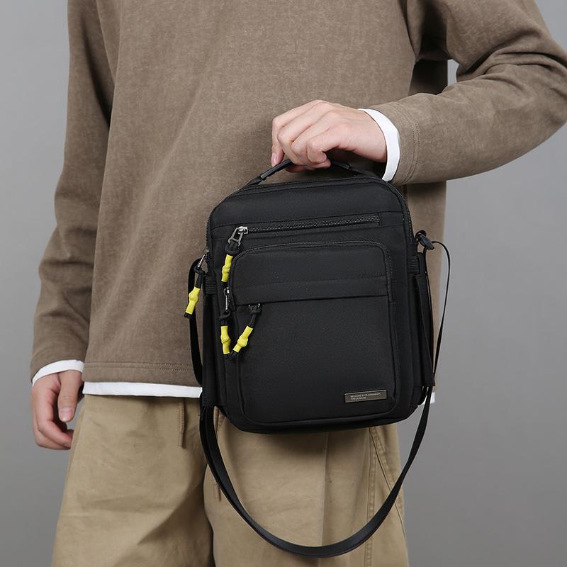 Bolsa Transversal Masculina Oxford Bolsas de Ombro Único Armazenamento de Grande Capacidade Moda Múltiplos Bolsos Bolsa Transversal para Viagem de Negócios Mochila Diária