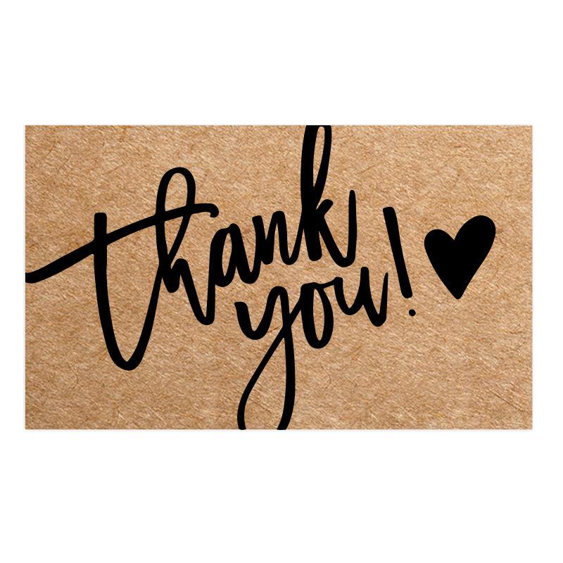 Black Thank You Greeting Cards, 50 Sheets/Pack