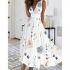 Women's Plus Size Boho Beach Maxi Dress Summer Floral V Neck Vest Dress