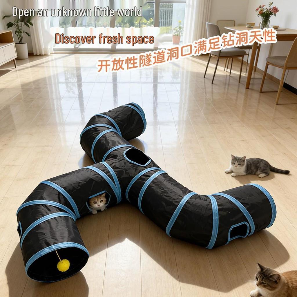 Cross-border Three-way Foldable Rainbow Tunnel for Cats and Dogs