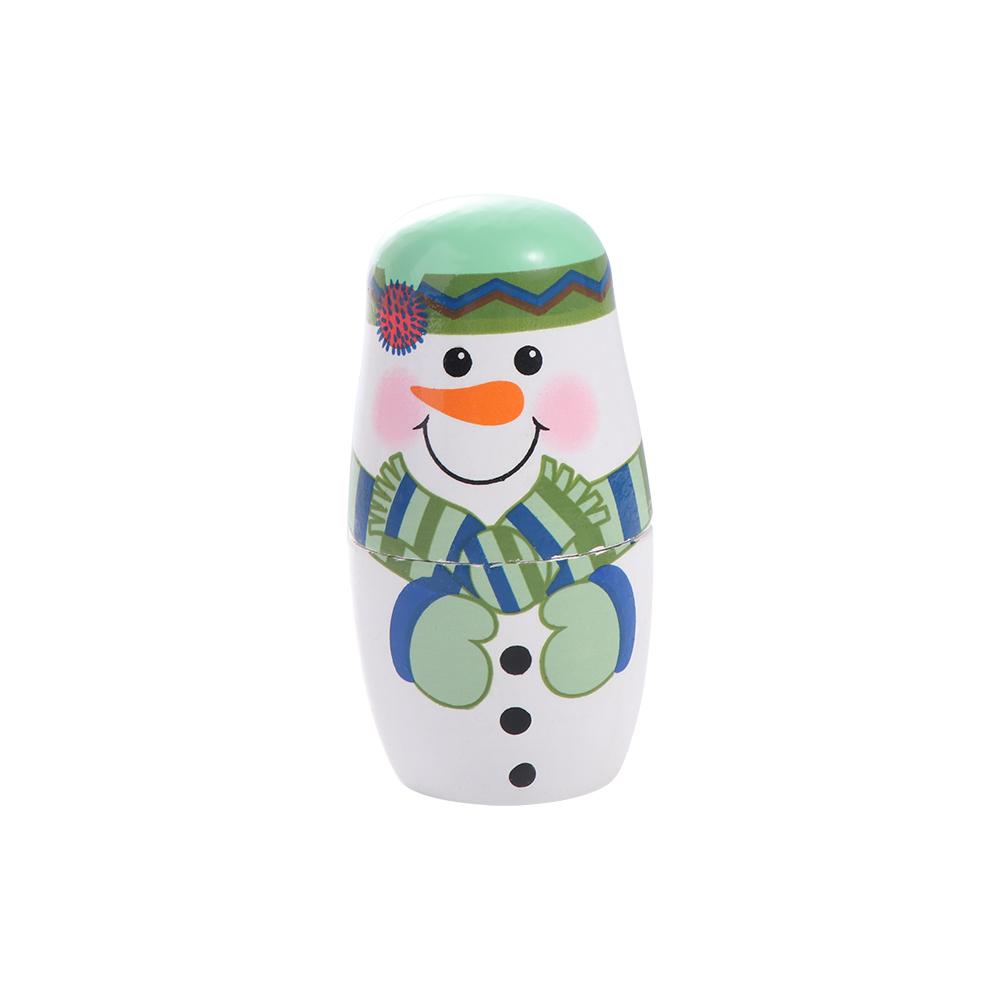 5Pcs/Set Snowman Russian Doll Smooth Christmas Nesting Dolls Cute Wooden Stacking Dolls  Christmas