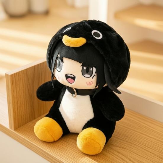 Cartoon Penguin Girl Plush Toy, Standing Sitting Lying Stuffed Penguin Doll, Game Inspired Animal Costume Girl Collectible Plushie, Gift for Kids