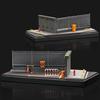 Shoucangjia Display Case for Tomica, Hot Wheels, Matchbox Cars 1:64 Scale Model Garage with Dust Cover, Street Fence Scene Diorama Parking Showcase