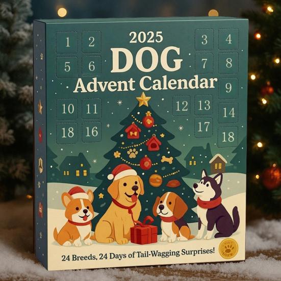 2025 Hunder Adventskalender med Akrylleker 24-dagers Nedtellingskalender Interaktiv Julegave til Barn og Hundeeiere