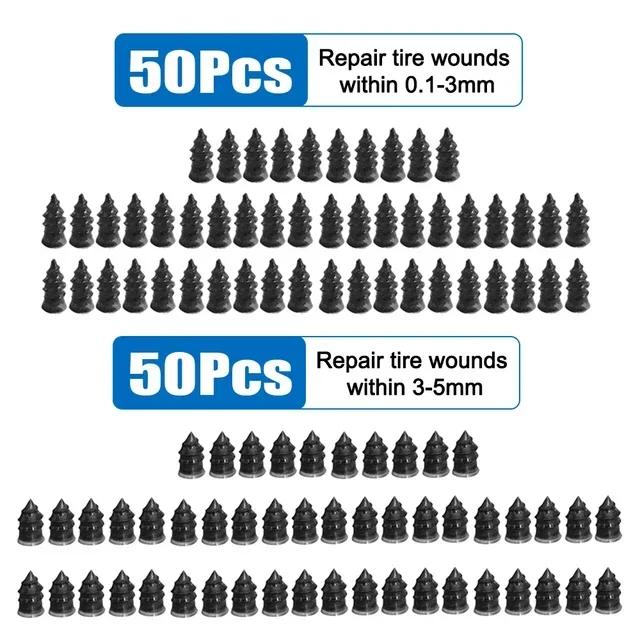 100pcs Vacuum Tyre Repair Nail Tire Puncture Screws Motorcycle Fitting Set Tubeless Wheel Repairs Punctures Kit Patches