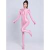 Glossy Shiny Pantyhose Separate Finger Bodystocking Double Zipper Open Crotch Bodysuit Tight Sexy Transparent Conjoined Jumpsuit