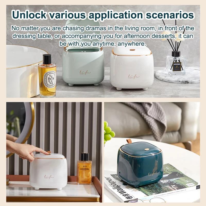 Fashion Desktop Trash Can Creative Luxury Dustbin Bin Household Mini Bedside Waste Bin Tea Table Small Garbage Bucket