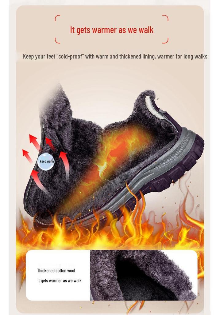 Women's Waterproof Non-slip Velvet-Lined Extra Wide Walking Shoes for Winter