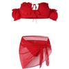 European and American style sexy swimsuit women's summer 1011 new vacation bikini red size chest gathering hot spring swimsuit