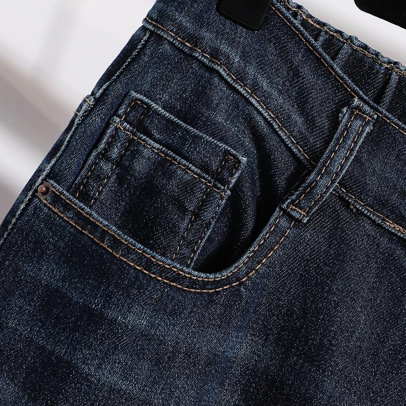DIMANAF 2026 Autumn Winter New Plus Size Women Jeans Elastic Waist Denim Pants Casual Loose Lady Long Pants Blue