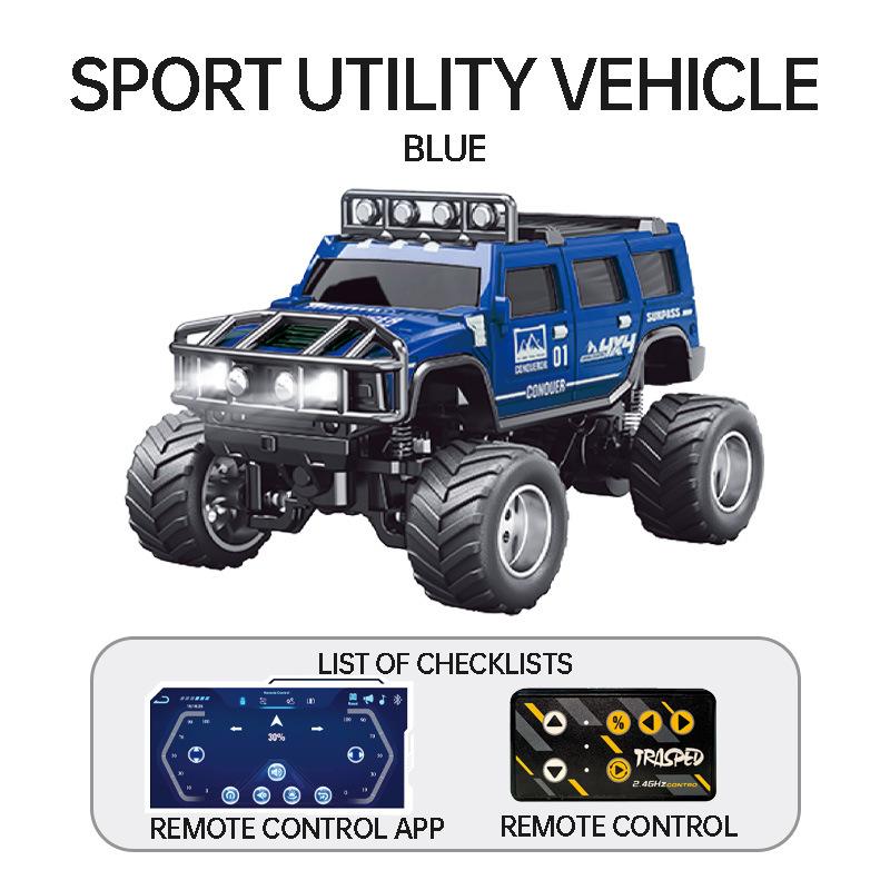 1: 64 RC Mini 2.4G Climbing Off Road Vehicle Simulation RC Car with APP Adjustable Speed Lighting Shock Absorber Boy Toy Gift