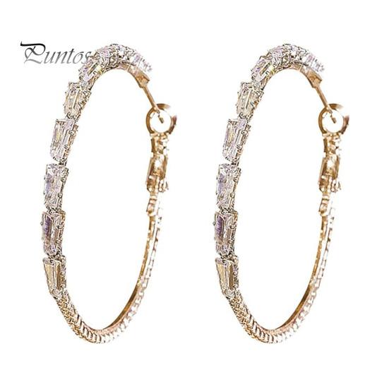 

1 пара жіночих сережок-кільців Мідні сережки з кубічним цирконієм Ювелірні прикраси для жіночих вух Подарунки на День Святого Валентина для дружини, дівчини, її золотистий