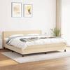 3129582 vidaXL Divan Bed with Mattress Cream 200x200 Cm Fabric