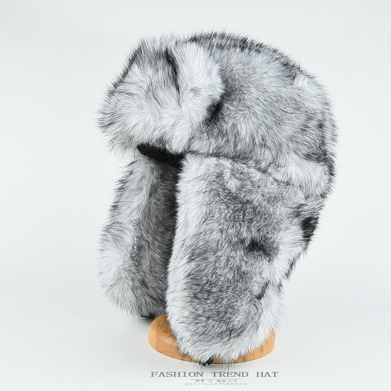 Faux Mink Fleece Winter Hat Men Women Warm Windproof Ear-Protecting Beanie With Long Plush Fur Large Head Size