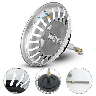1PCS Kitchen Sink Drain Waste Plug Stainless Steel Kitchen Sink Strainer Waste Plug Basin Drain Filter For Kitchen Tools