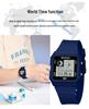 Sanda Multifunctional Waterproof Luminous Electronic Watch with World Time & Alarm - Ideal for Students