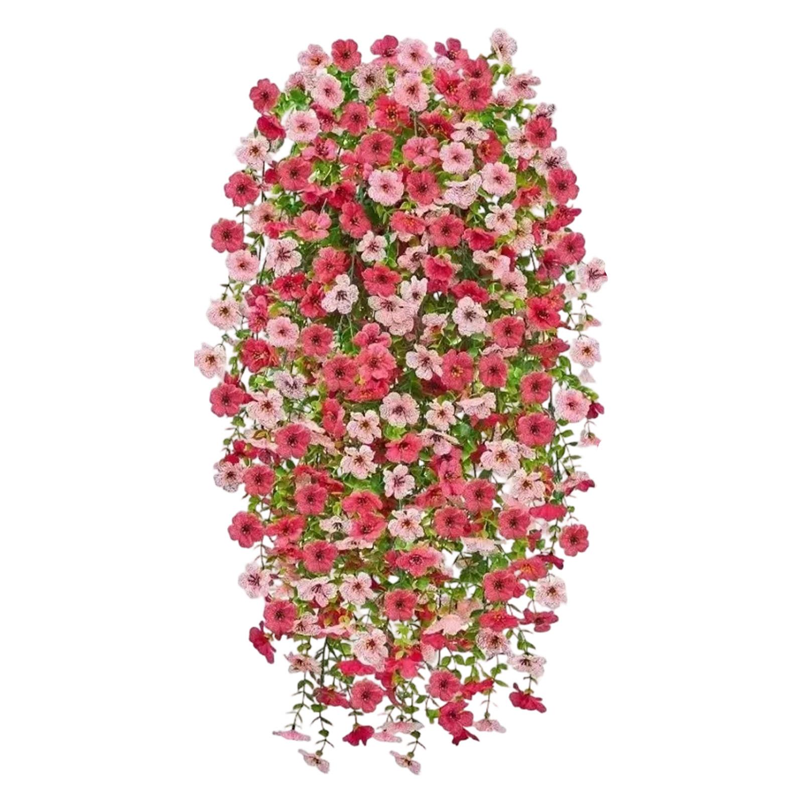 Artificial Hanging Flower Vine with Lifelike Petals and Cascading Greenery for Indoor Outdoor Decoration Display One Size