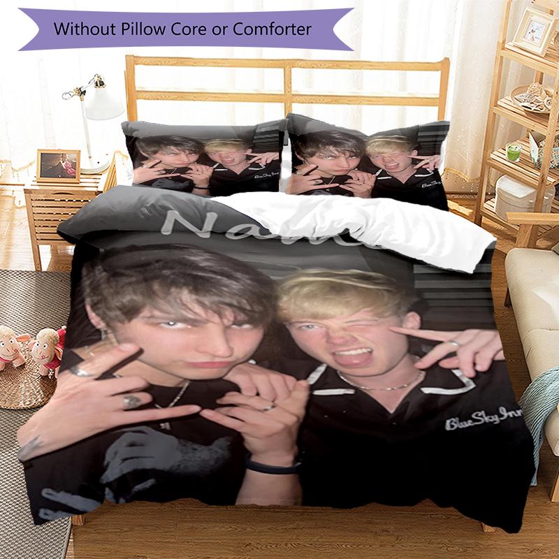 3pcs Custom Name Sam and Colby Bedding Set Duvet Cover Closure Includes 1 Duvet Cover & 2 Pillowcases, Soft and Comfortable for All Seasons.