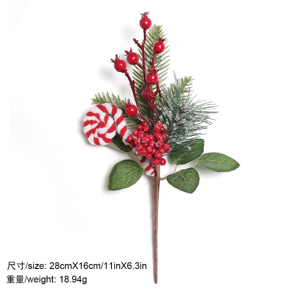 Christmas Decorations Red Berry Artificial Pine Bouquet Branch Xmas Tree Ornament Home Decor New Year 2026 DIY Gifts Accessories