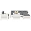 Vidaxl 7-Cz. Garden Lounge Set, White, Solid Pine Wood