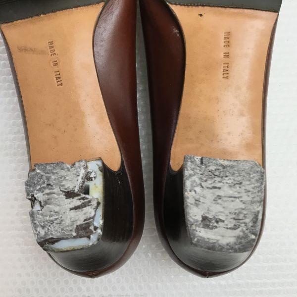 Salvatore Ferragamo Made in Italy Leather Pumps Size 7 23.5 24.0 Brown(USED)