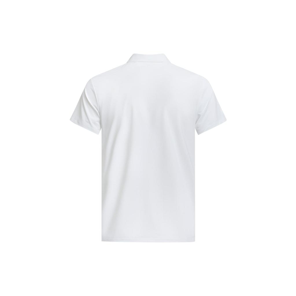 Li Ning Solid Color Brand Logo Printed Short Sleeve Polo Shirt Unisex Polo Shirts White APLT209-2