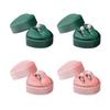 Valentines Day Gift Pink Green Heart Shape Ring Box Proposal Wedding Ceremony Flannelette Cases for Ring Earring Jewelry