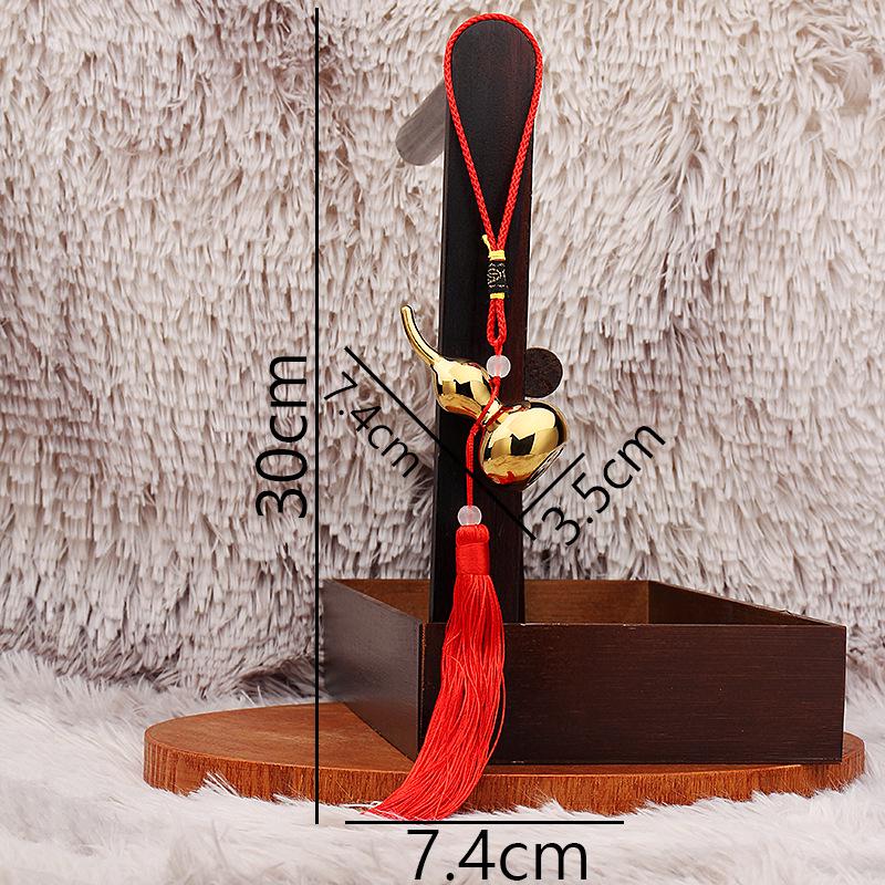 

Латунная тыква, подвеска для автомобиля с красной кисточкой - Медный подарок на День учителя.