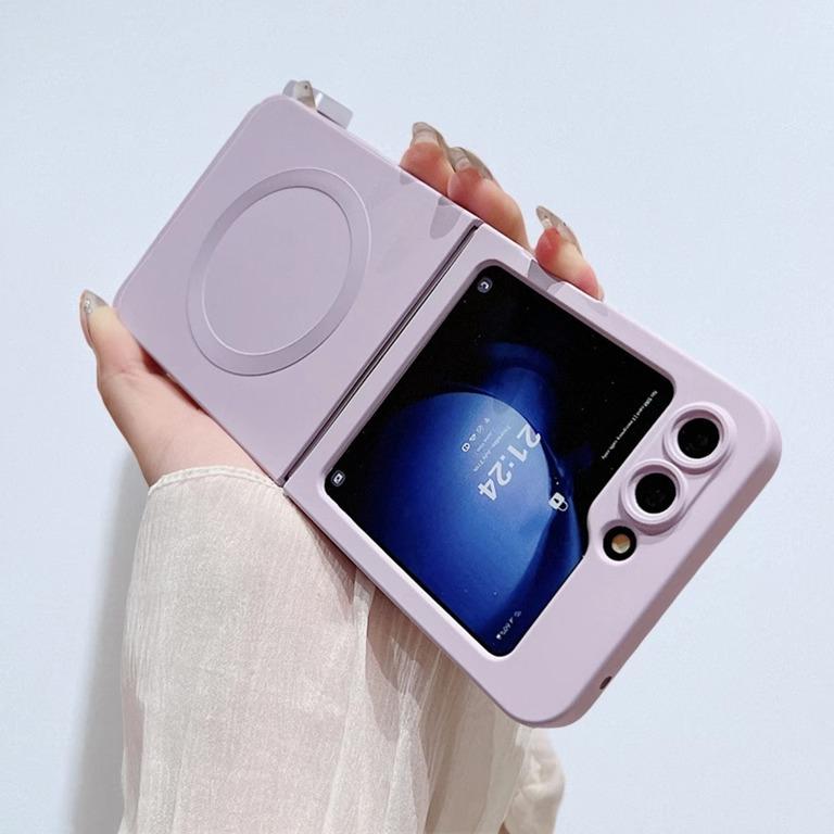 Magsafe Is Suitable for Samsung ZFlip7 Liquid Silicone Mobile Phone Case ZFlip5 Magnetic Suction Hole ZFlip6 Anti Fall