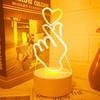 Finger Heart 3D Night Light Monochrome Switch Visual Stereo LED Light Bedroom Room Decoration Light