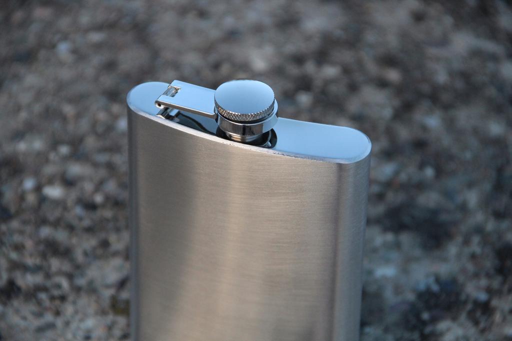 Elegant Set: Gasoline Lighter, Hip Flask and Flashlight
