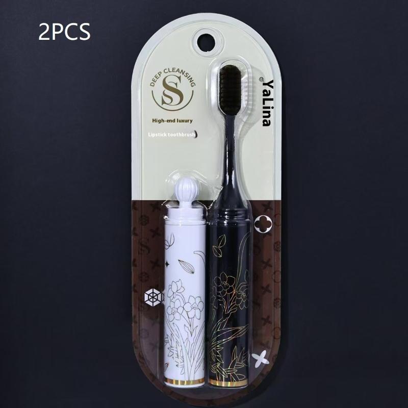 

1/2 Pcs Toothbrush Soft Bristled Toothbrush Lipstick Detachable Handle For Men And Women Travel Size Dental Care Tool