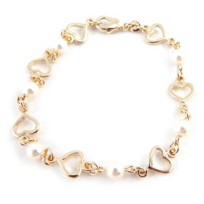 [G1720] - Gold Plated Bracelet 'Allégresse Perlée' Love