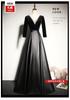 Black banquet evening dress 1011 new long noble elegant slim host chorus performance dress