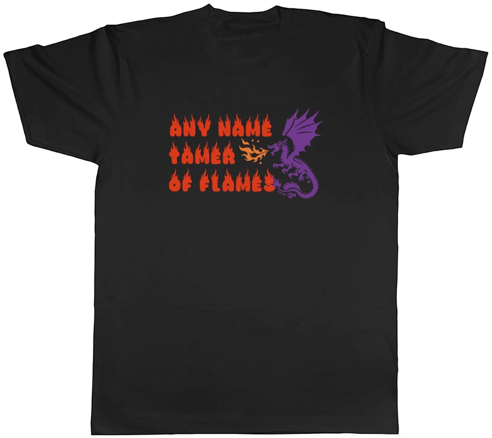 Personalised Any Name Tamer of Flames Dragon Mens T-Shirt Tee Gift Top XL