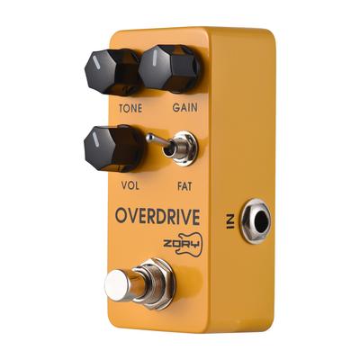 ZORY Guitar Overdrive Effects Pedal TONE/GAIN/VOL/FAT Versatile Tone Control DC 9V 6.35mm
