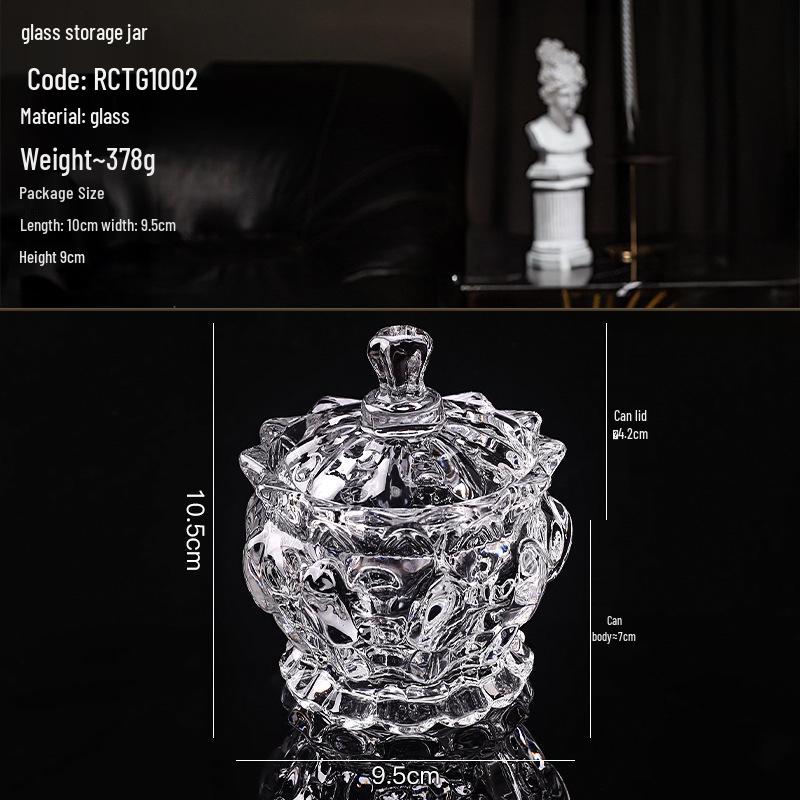 European Crystal Candy & Jewelry Glass Storage Box with Lid
