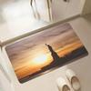 1PC Statue of Liberty Sunset Kitchen Rug Non-Slip Door Mat Pop design Bathroom Rug Bath Mat Carpet for Home Sink Laundry Decor